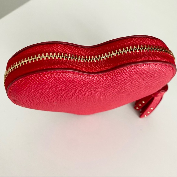 Coach Red Heart Studded Cardholder Coin Purse NWT - Picture 4 of 9